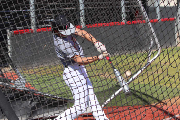 Trey powers the ball from the right side.&nbsp;